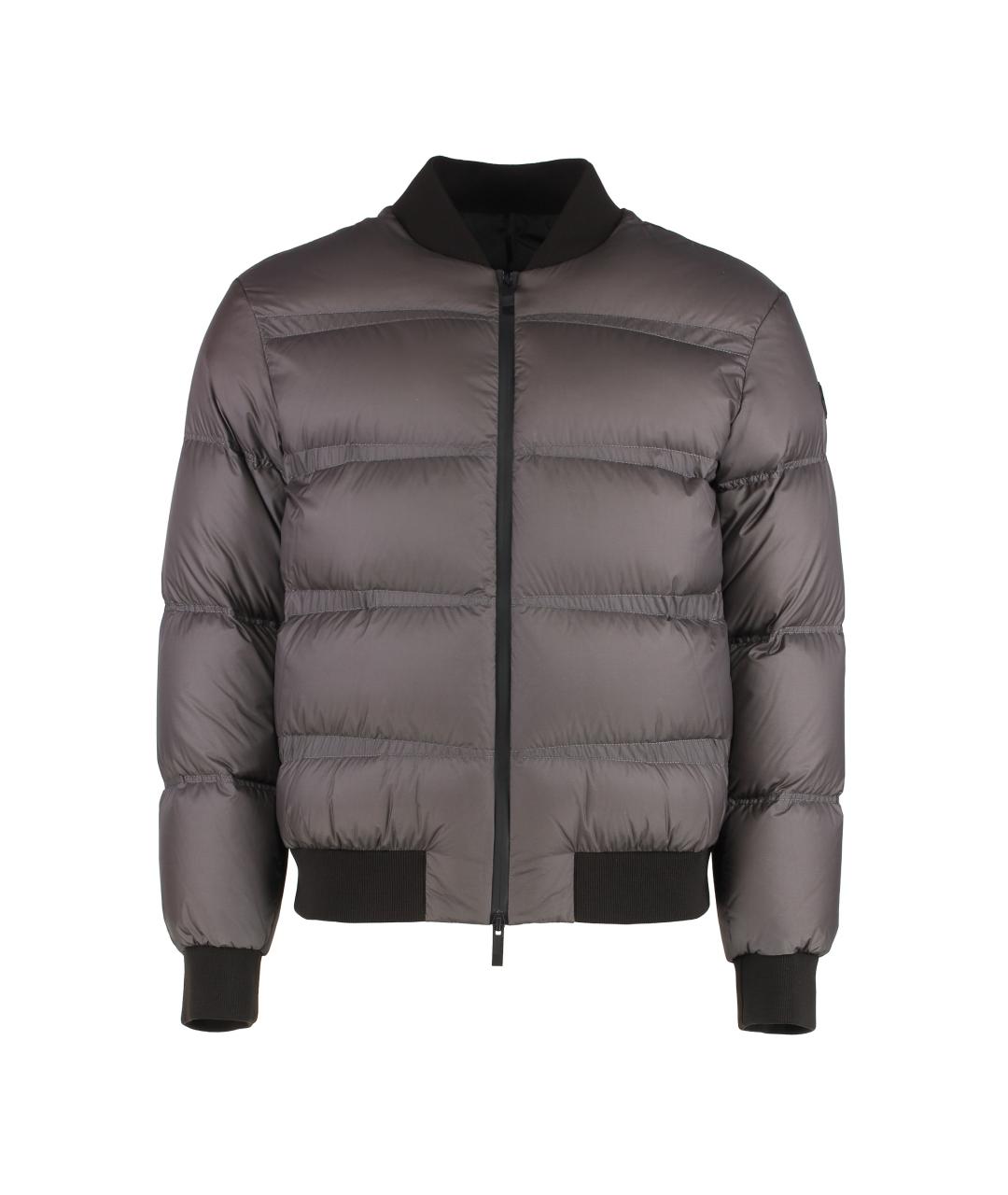 MONCLER Серый полиамидовый пуховик, фото 1