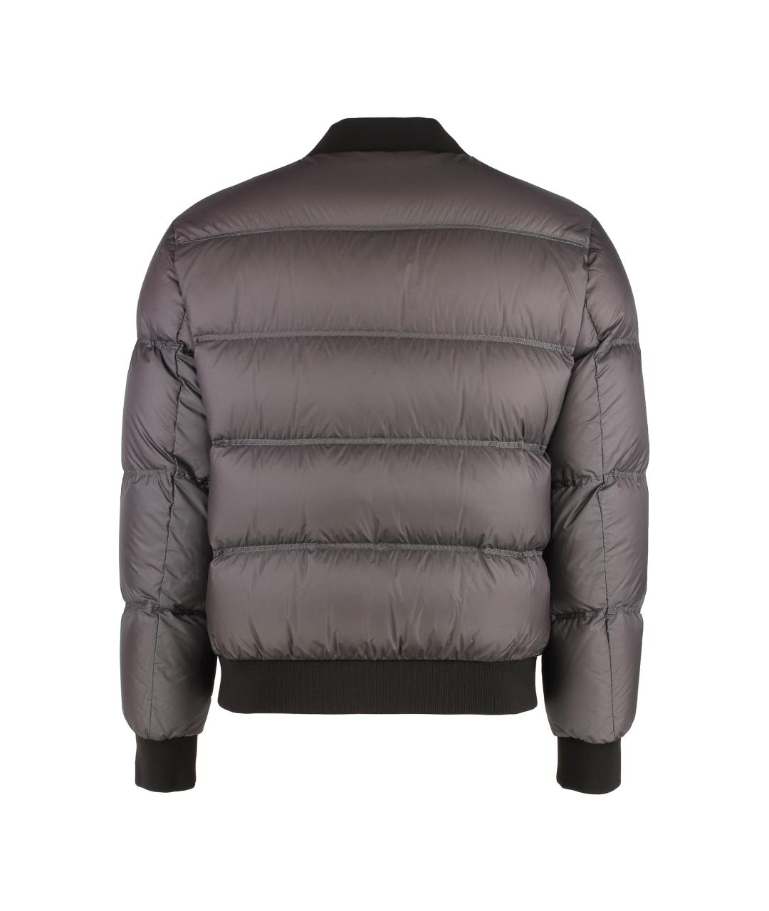 MONCLER Серый полиамидовый пуховик, фото 2