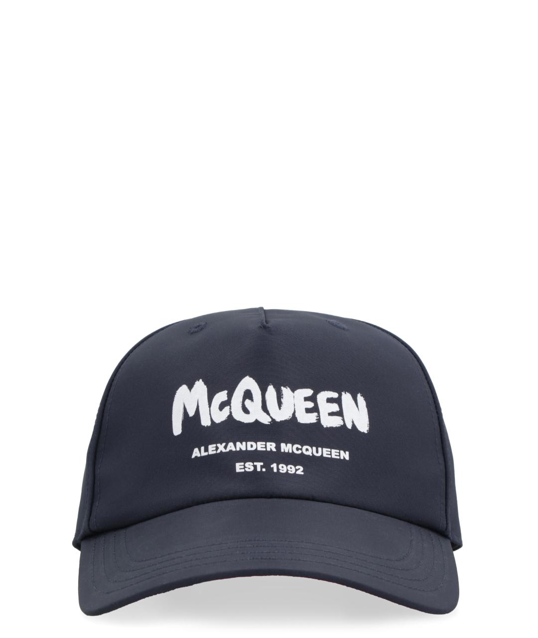 ALEXANDER MCQUEEN Темно-синяя синтетическая кепка/бейсболка, фото 1