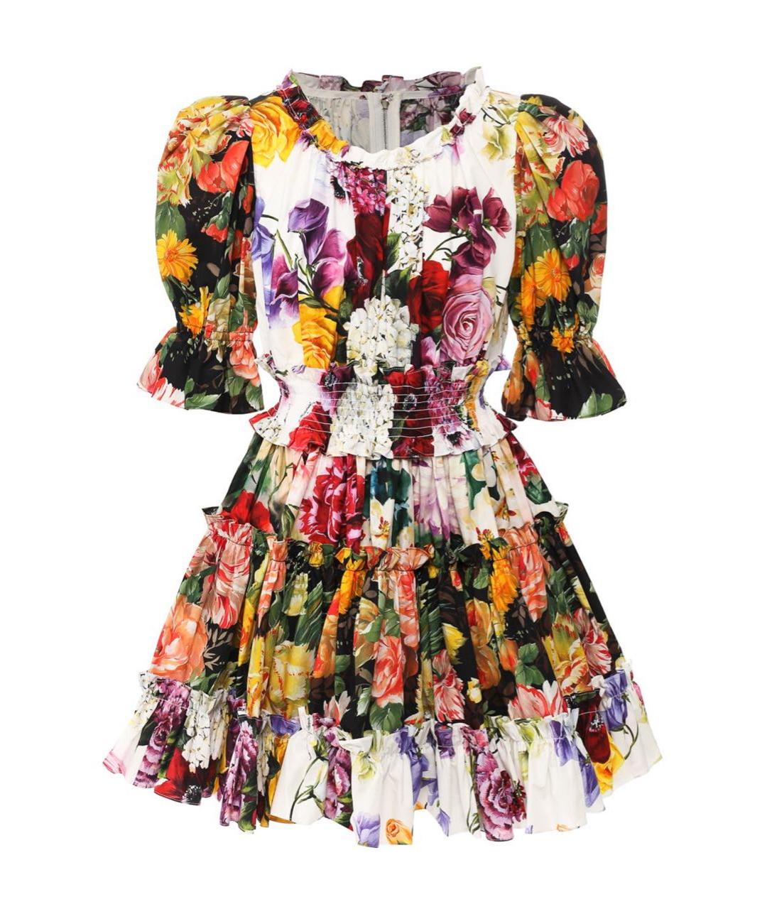 DOLCE&GABBANA Мульти хлопковое повседневное платье, фото 1