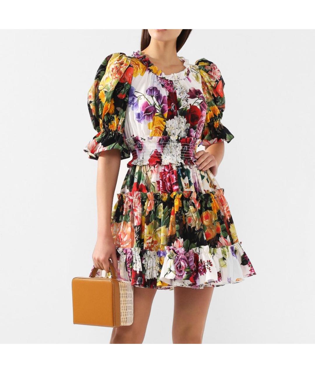 DOLCE&GABBANA Мульти хлопковое повседневное платье, фото 3