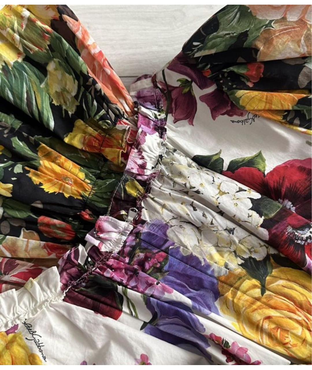 DOLCE&GABBANA Мульти хлопковое повседневное платье, фото 6