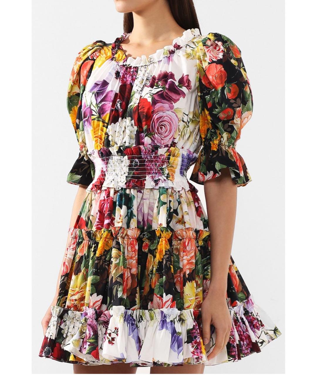 DOLCE&GABBANA Мульти хлопковое повседневное платье, фото 2