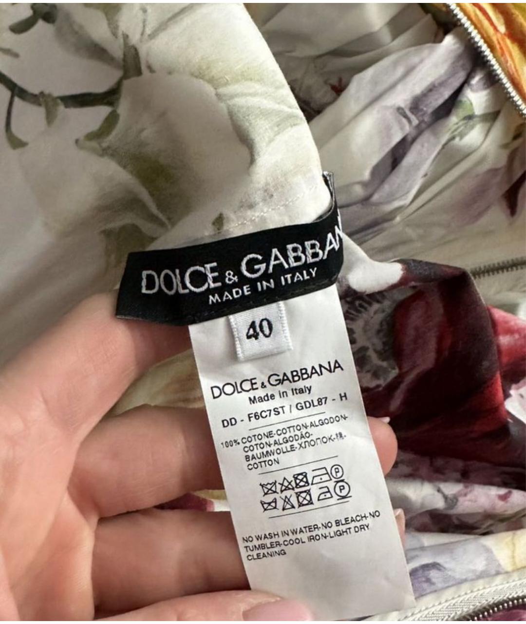 DOLCE&GABBANA Мульти хлопковое повседневное платье, фото 7