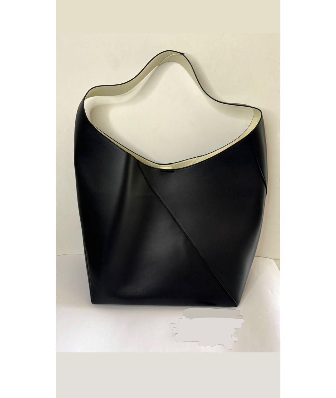 JIL SANDER Черная кожаная сумка тоут, фото 2