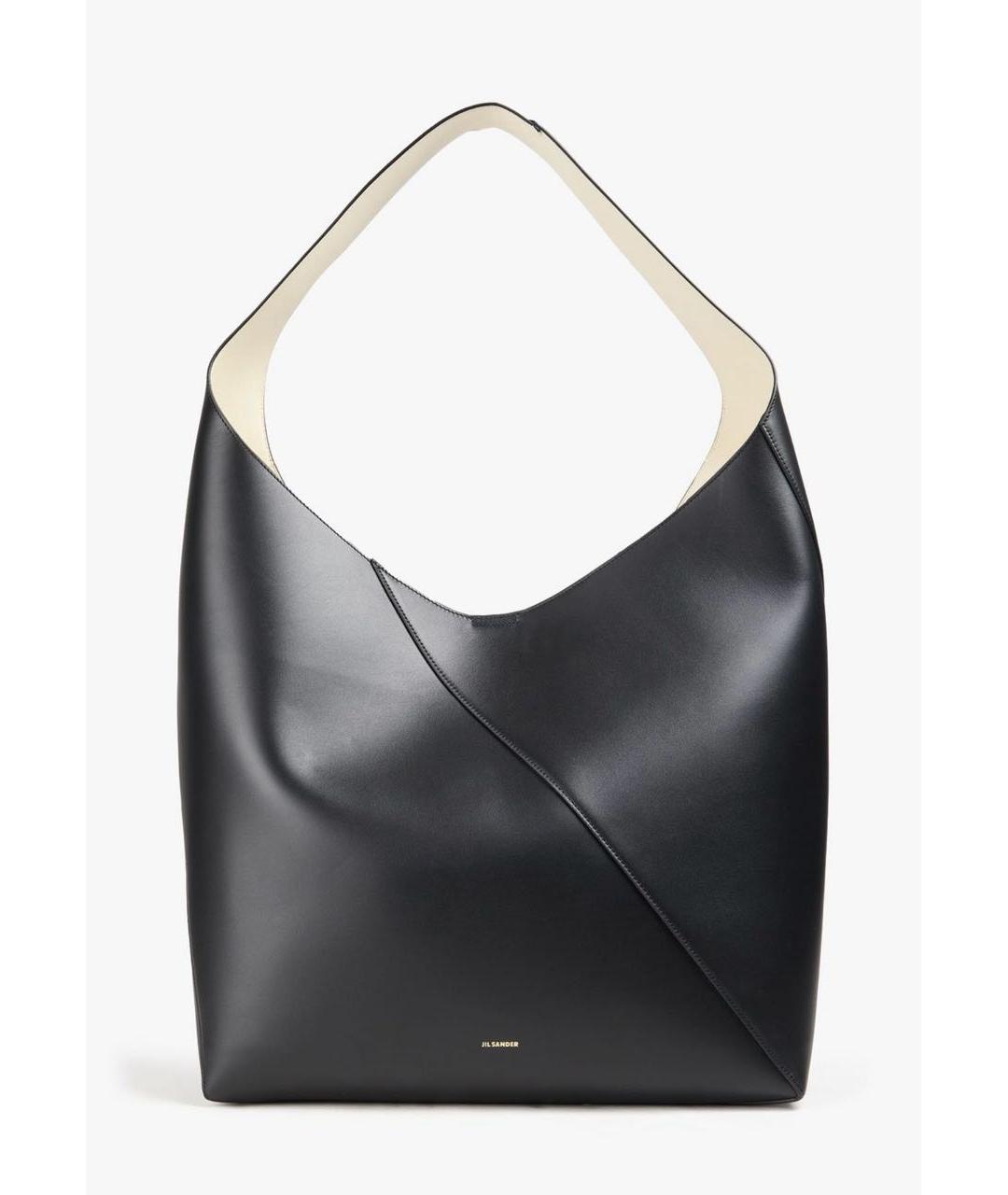 JIL SANDER Черная кожаная сумка тоут, фото 4