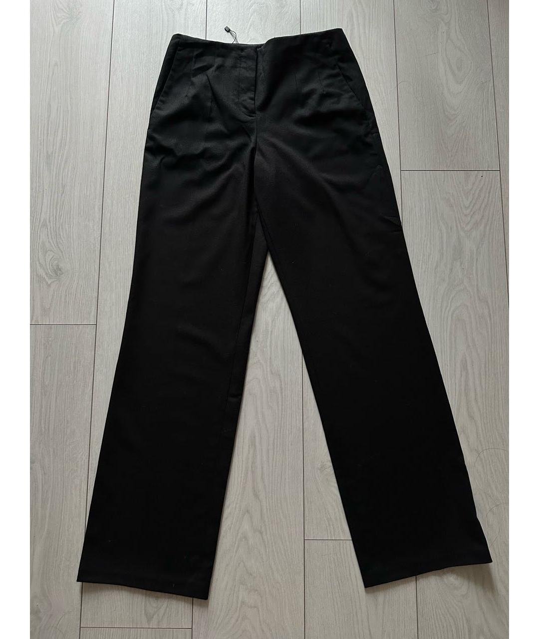 JIL SANDER Черные шерстяные прямые брюки, фото 6