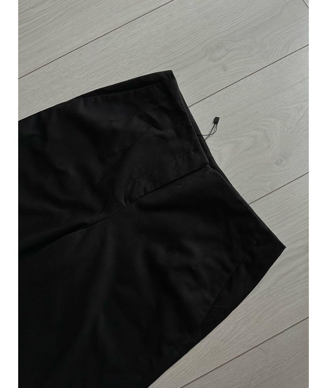 JIL SANDER Черные шерстяные прямые брюки, фото 2