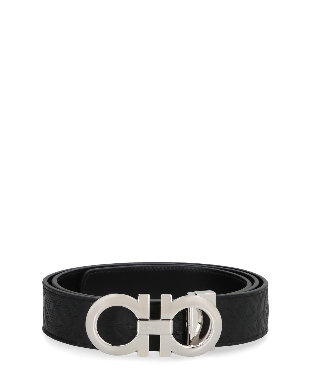 FERRAGAMO Черный кожаный ремень, фото 1