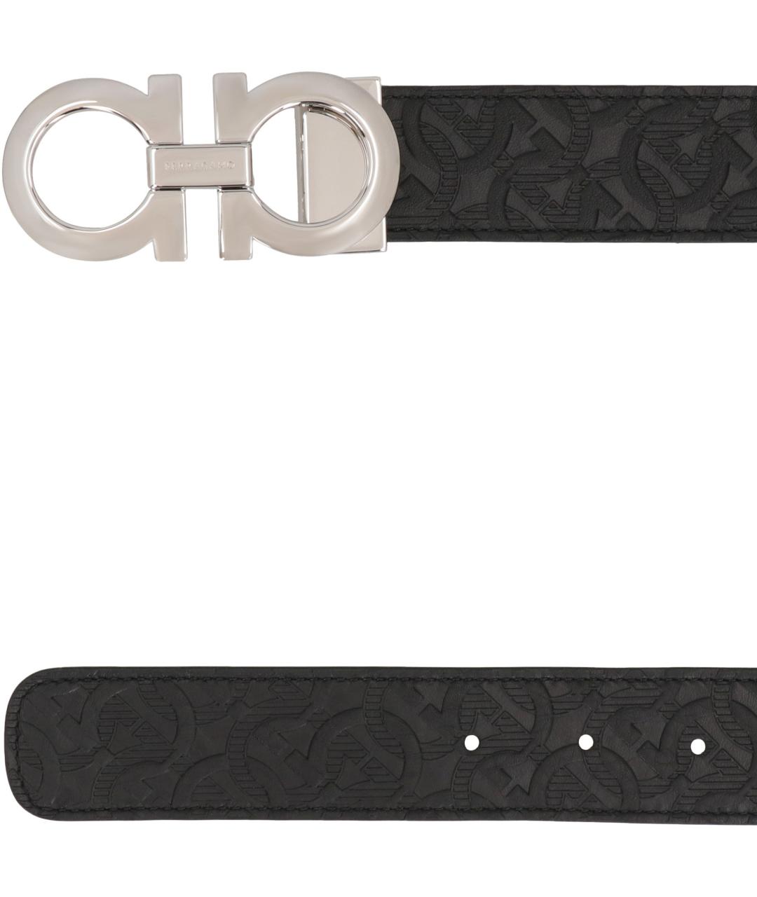 FERRAGAMO Черный кожаный ремень, фото 2