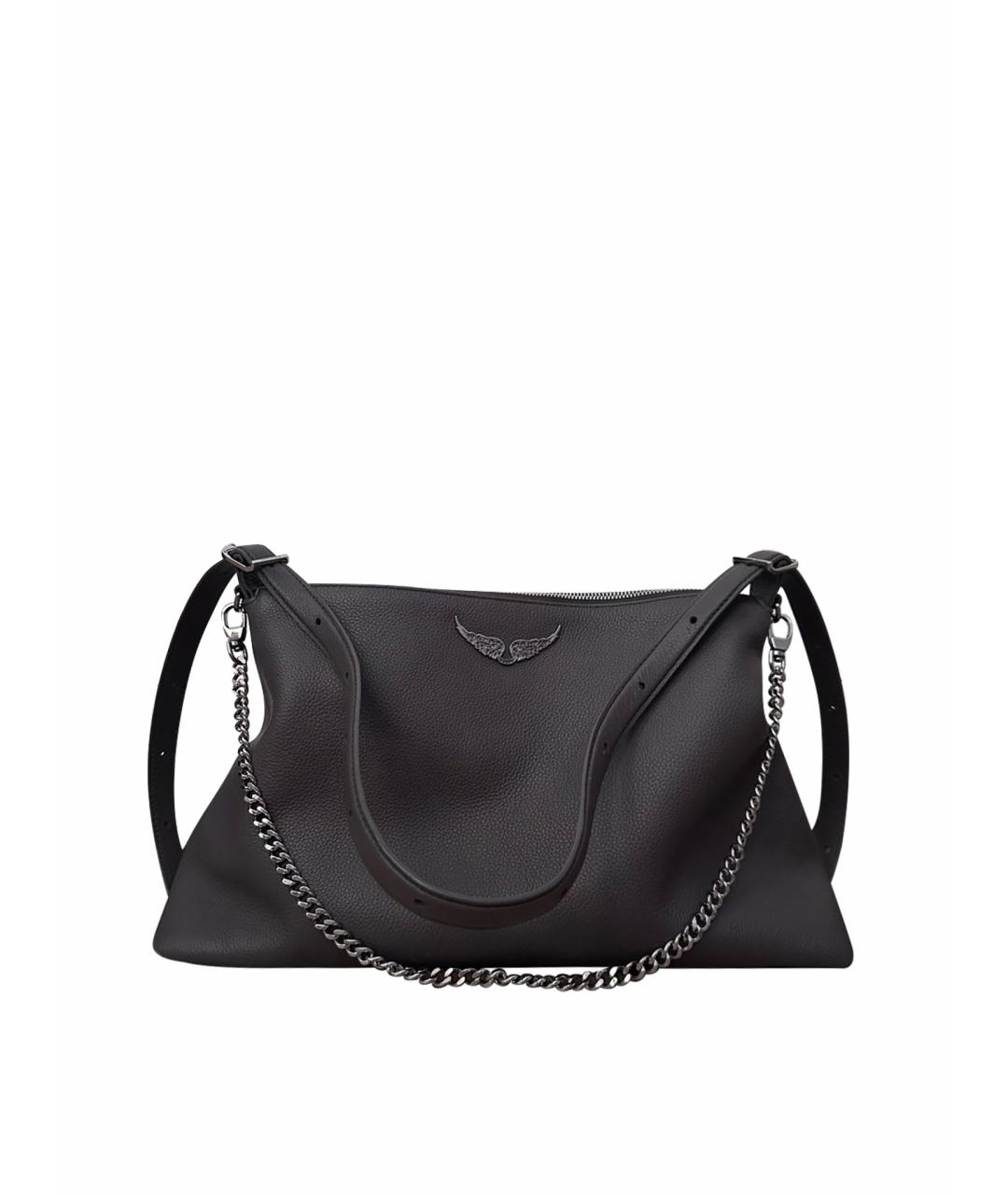 ZADIG & VOLTAIRE Антрацитовая кожаная сумка через плечо, фото 1