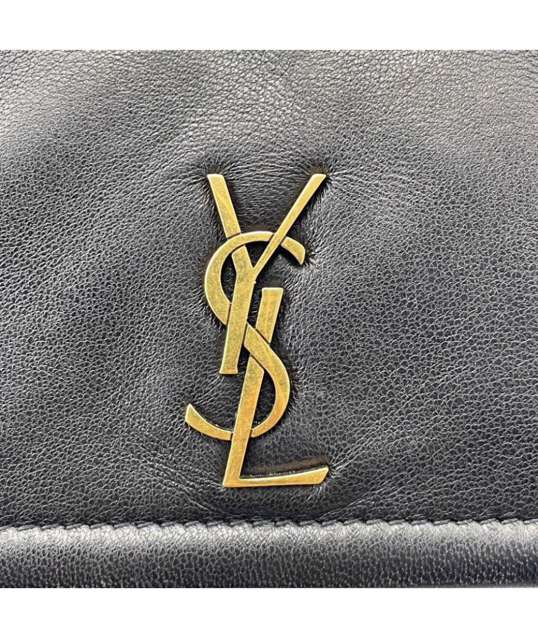 SAINT LAURENT Черная кожаная сумка через плечо, фото 6
