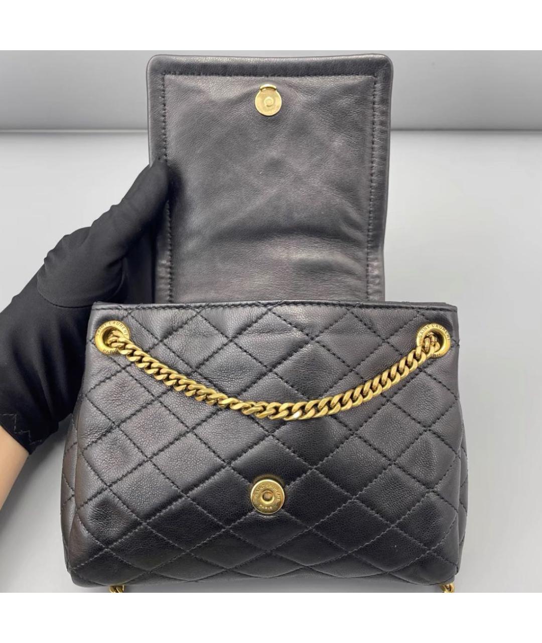 SAINT LAURENT Черная кожаная сумка через плечо, фото 8