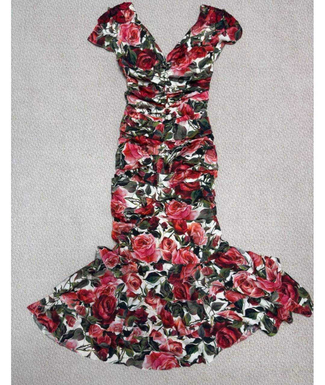 DOLCE&GABBANA Красное шелковое коктейльное платье, фото 3