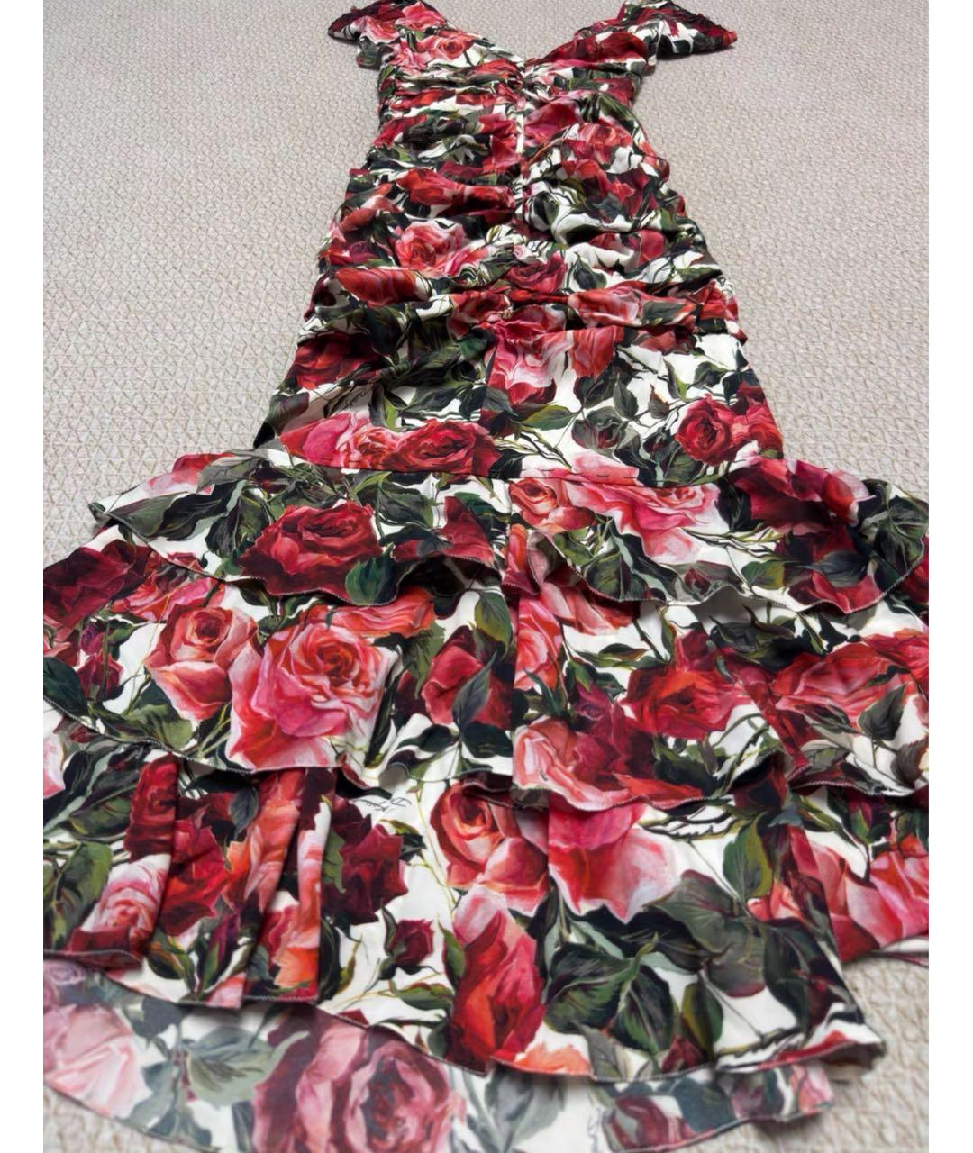 DOLCE&GABBANA Красное шелковое коктейльное платье, фото 8