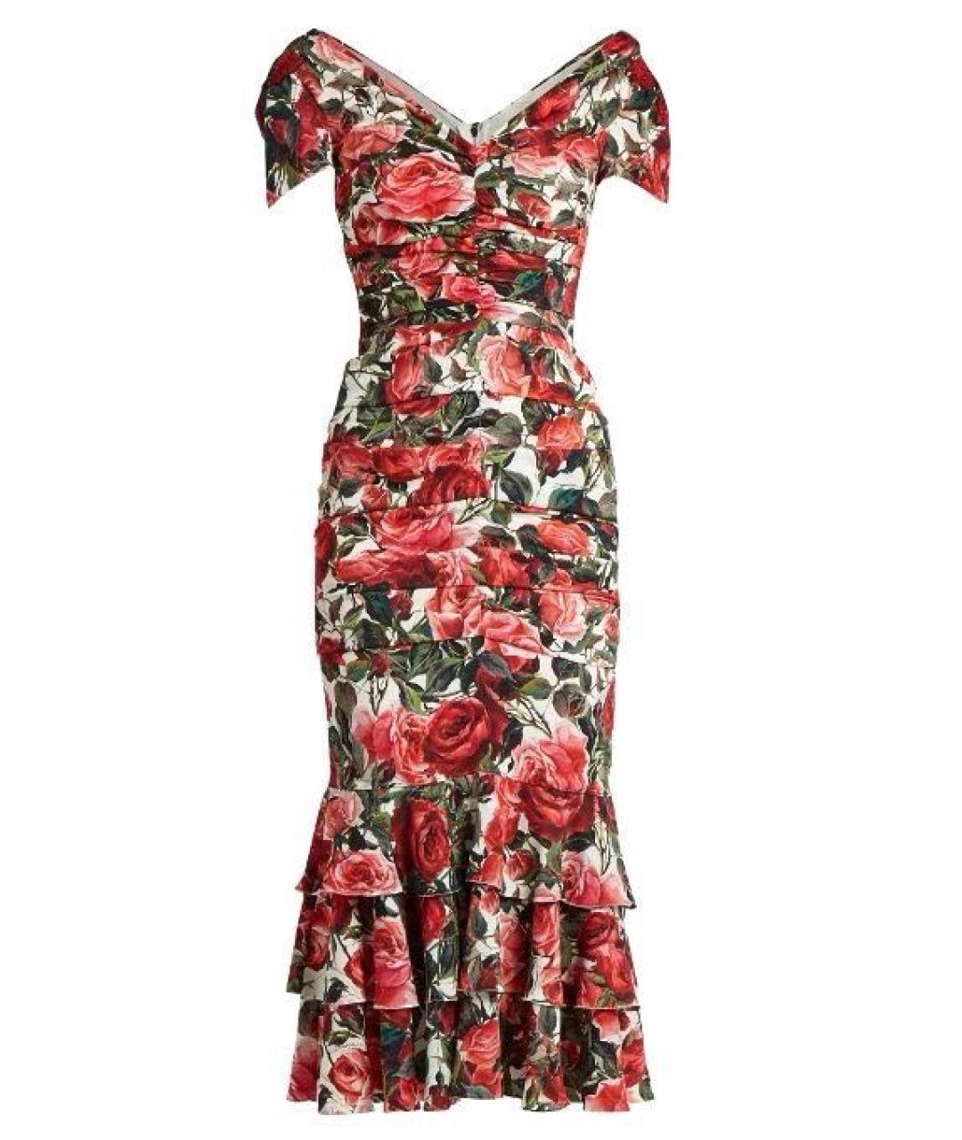 DOLCE&GABBANA Красное шелковое коктейльное платье, фото 1