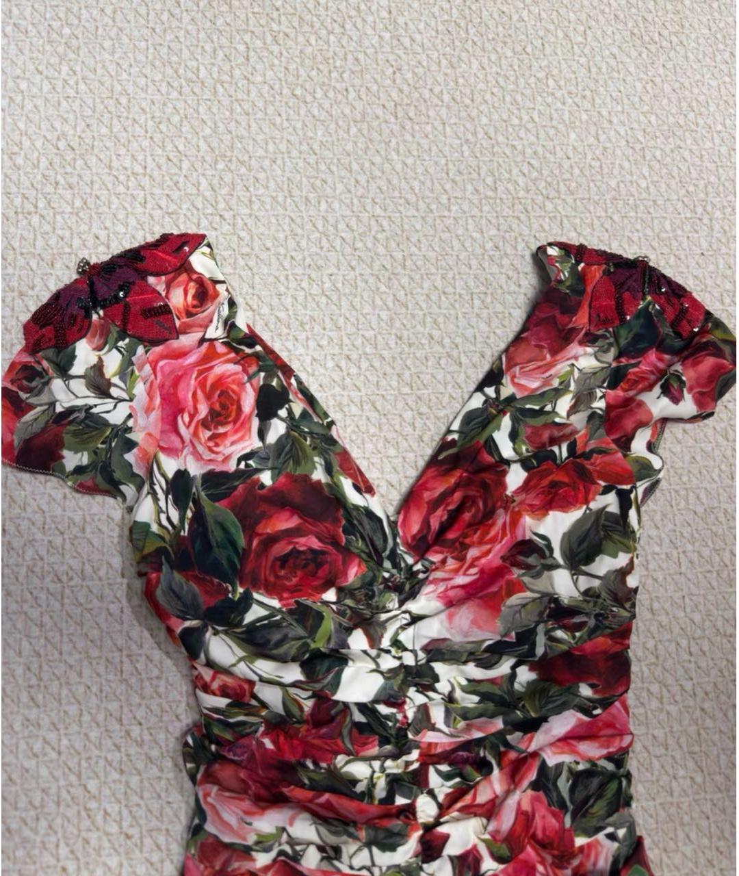 DOLCE&GABBANA Красное шелковое коктейльное платье, фото 4