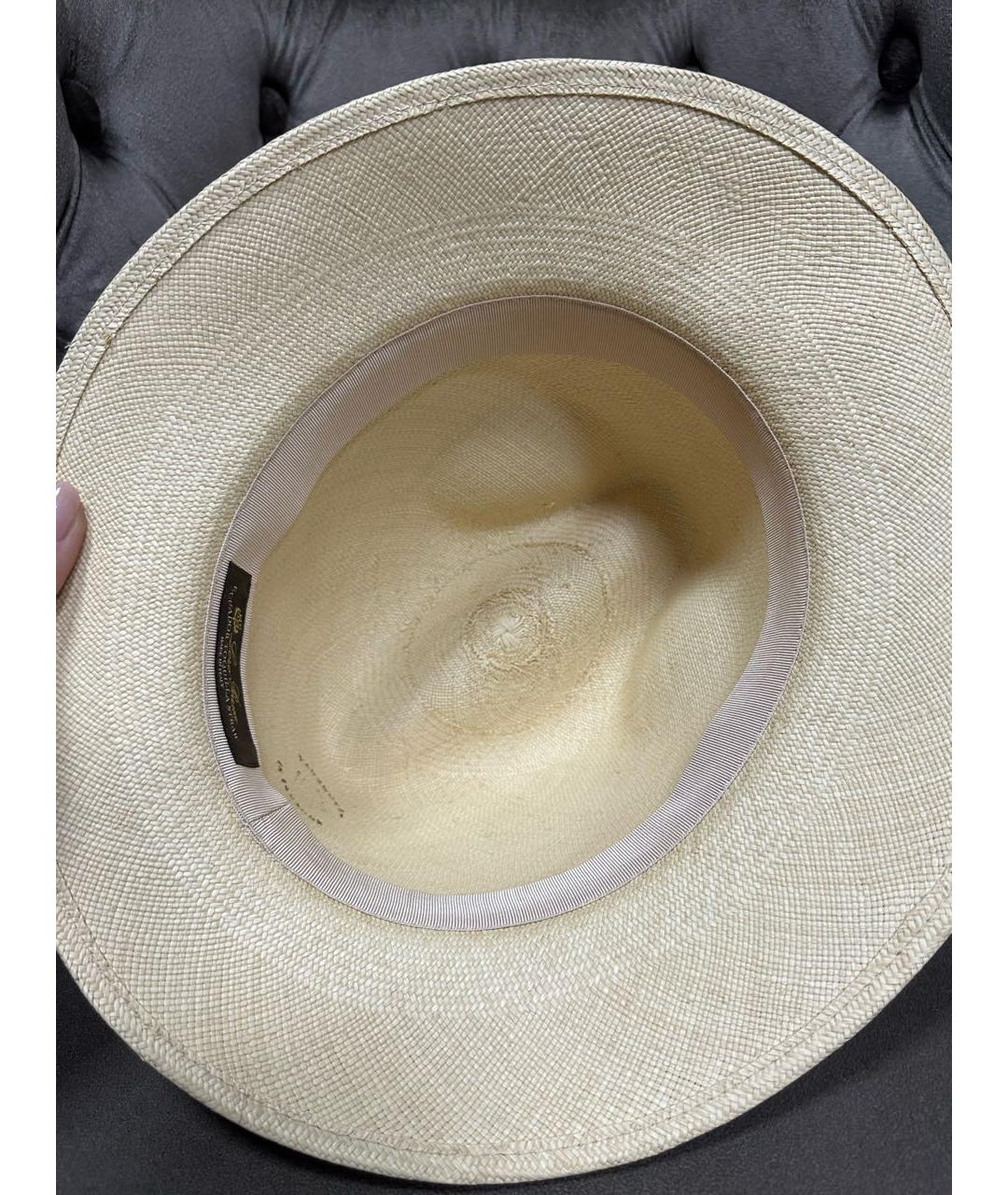 LORO PIANA Бежевая соломенная шляпа, фото 6