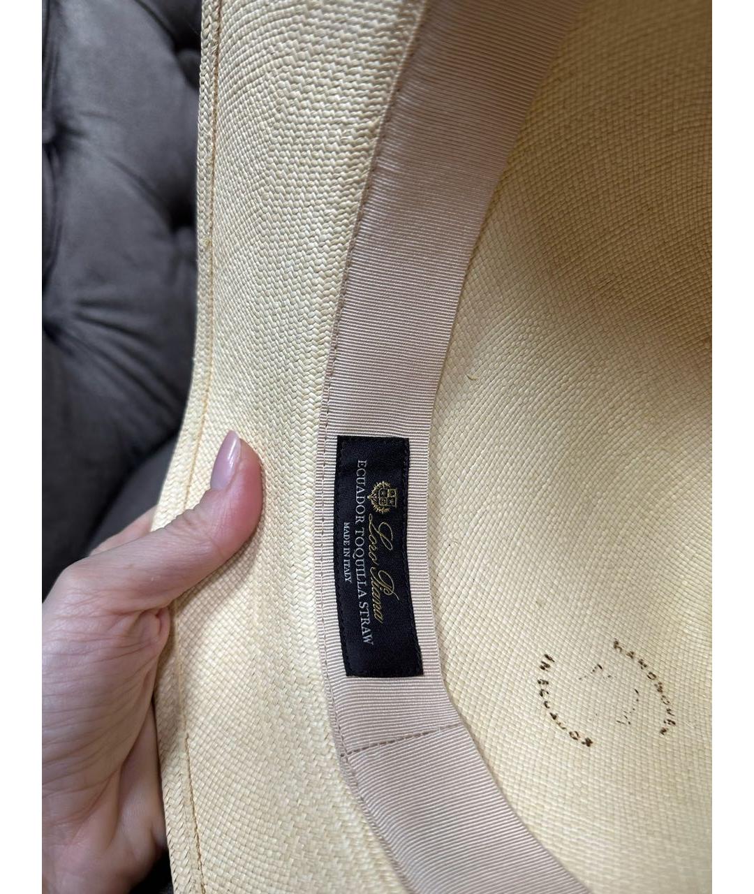 LORO PIANA Бежевая соломенная шляпа, фото 7
