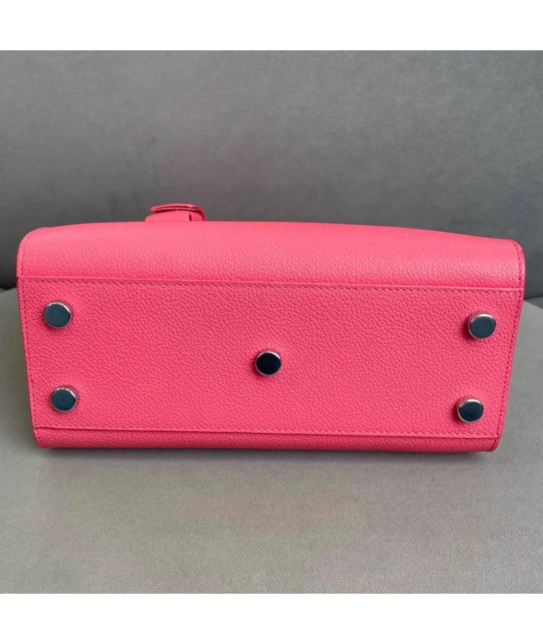 SAINT LAURENT Розовая кожаная сумка с короткими ручками, фото 6