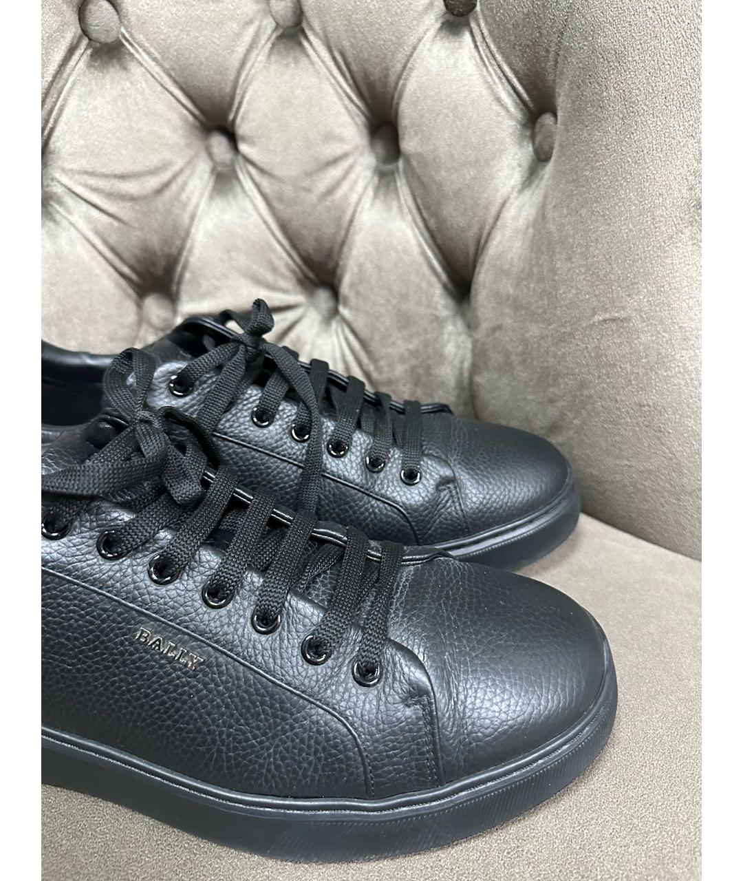 BALLY Черные кожаные низкие кроссовки / кеды, фото 2