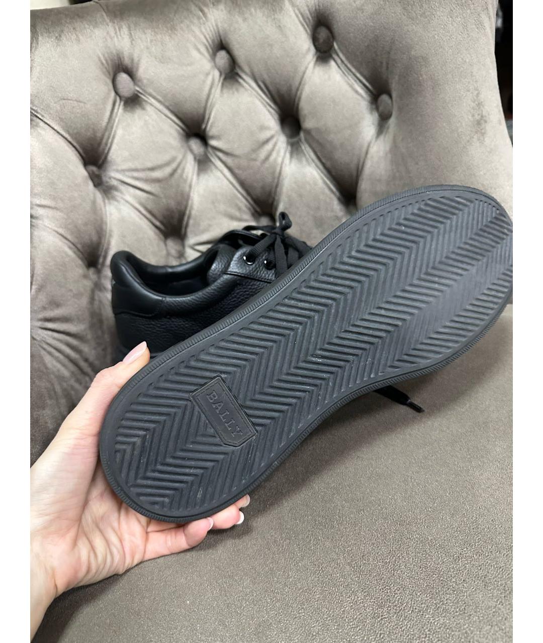 BALLY Черные кожаные низкие кроссовки / кеды, фото 5