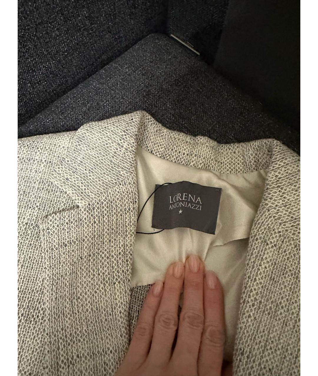 LORENA ANTONIAZZI Серый жакет/пиджак, фото 3