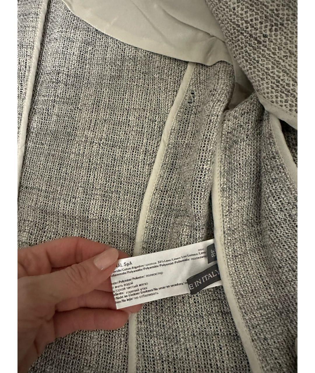 LORENA ANTONIAZZI Серый жакет/пиджак, фото 4