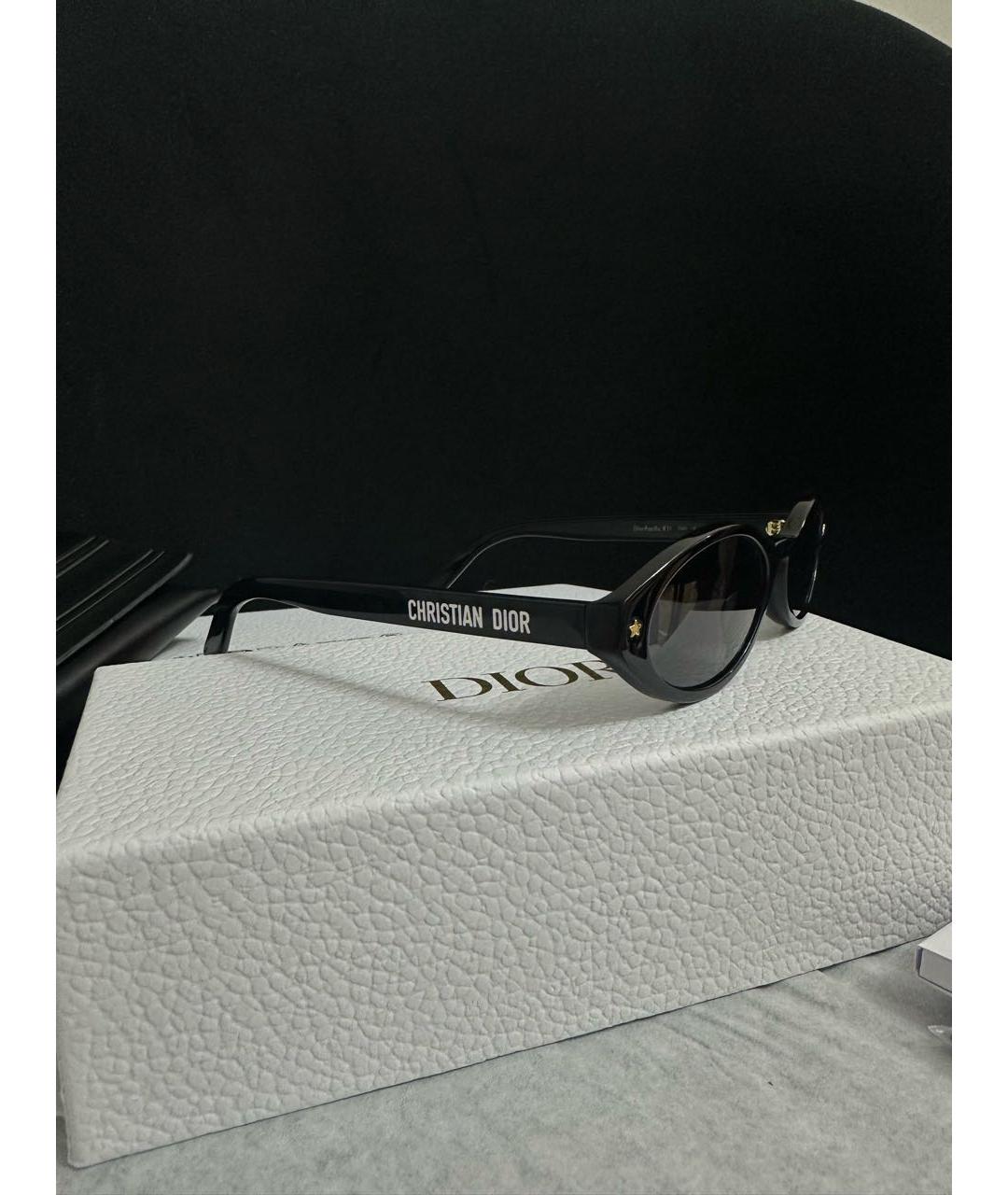 CHRISTIAN DIOR Черные пластиковые солнцезащитные очки, фото 2