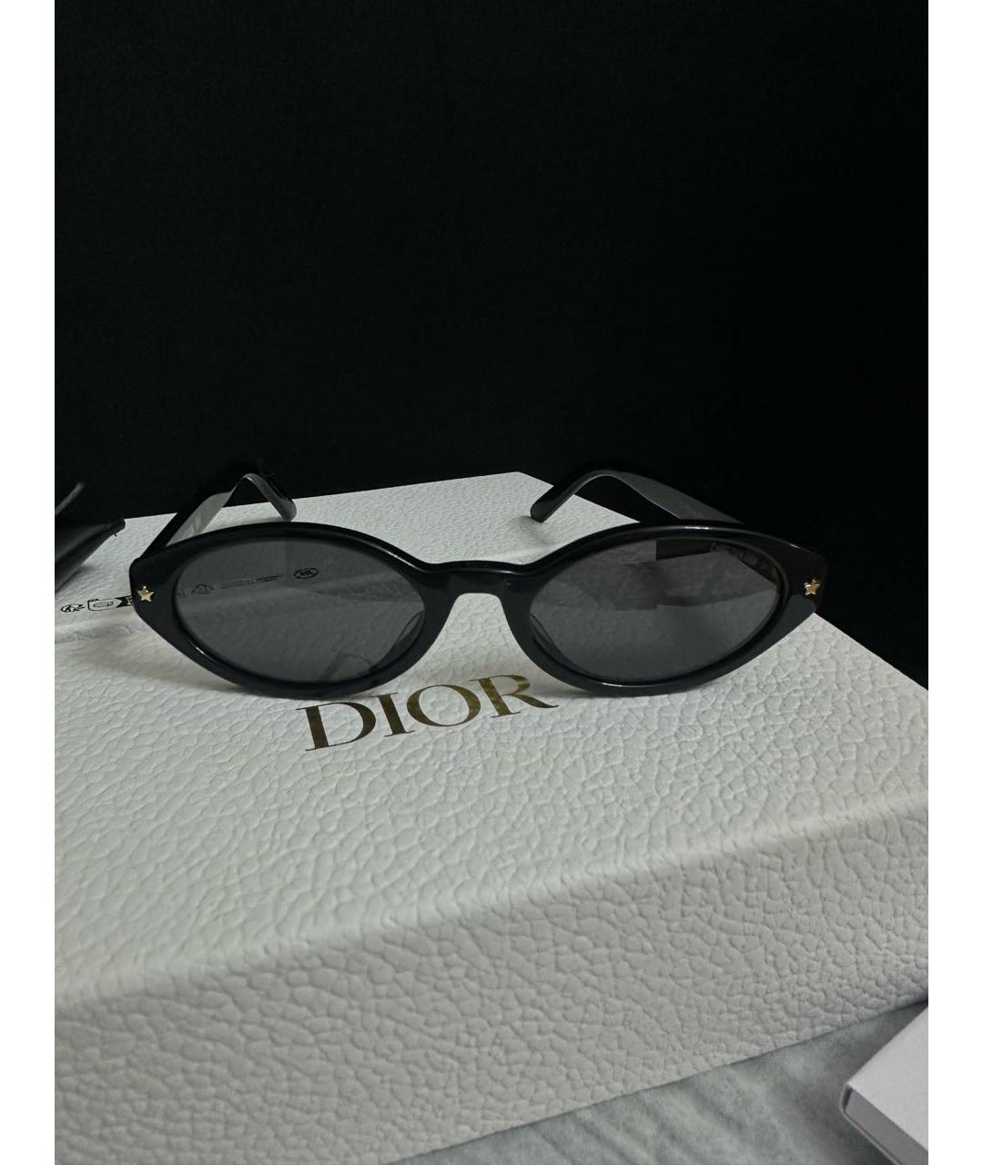 CHRISTIAN DIOR Черные пластиковые солнцезащитные очки, фото 9