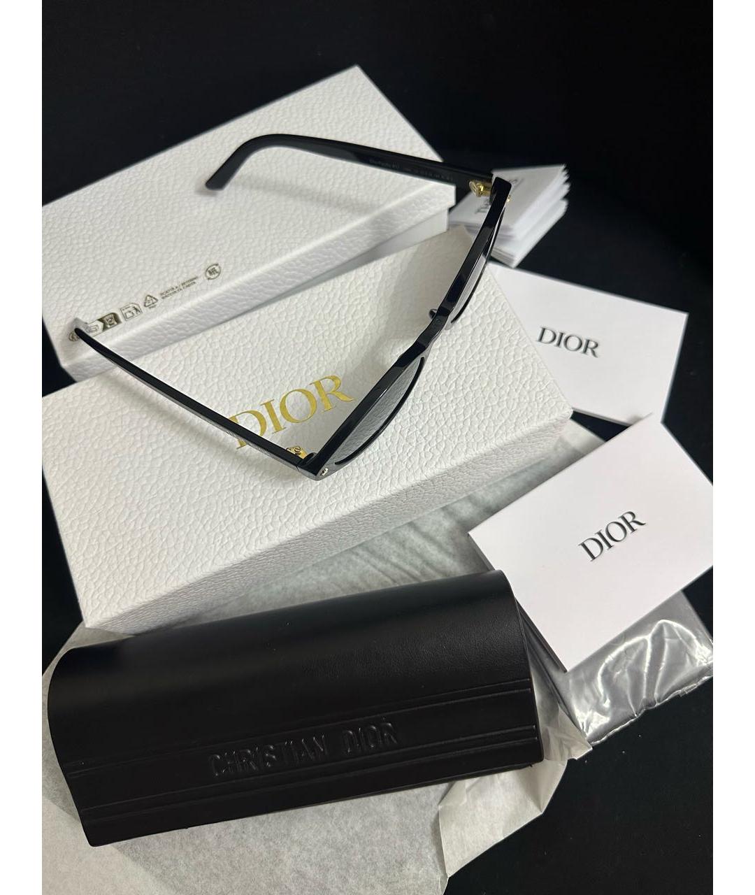 CHRISTIAN DIOR Черные пластиковые солнцезащитные очки, фото 4