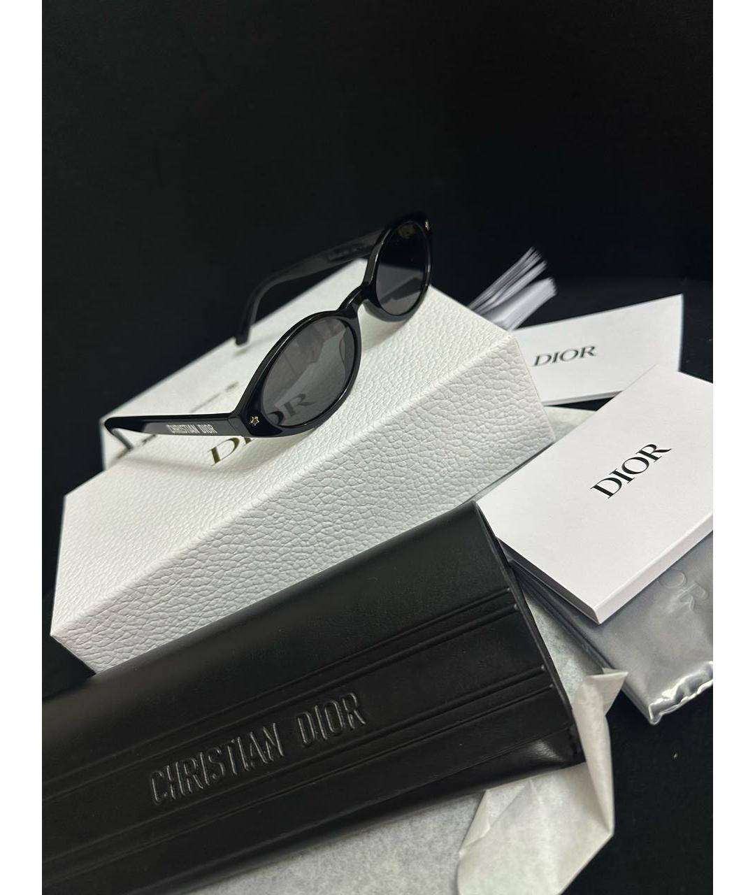 CHRISTIAN DIOR Черные пластиковые солнцезащитные очки, фото 5