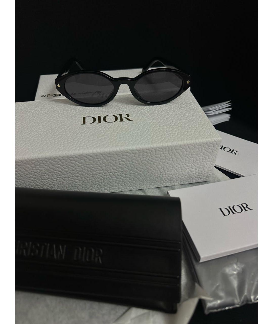 CHRISTIAN DIOR Черные пластиковые солнцезащитные очки, фото 8