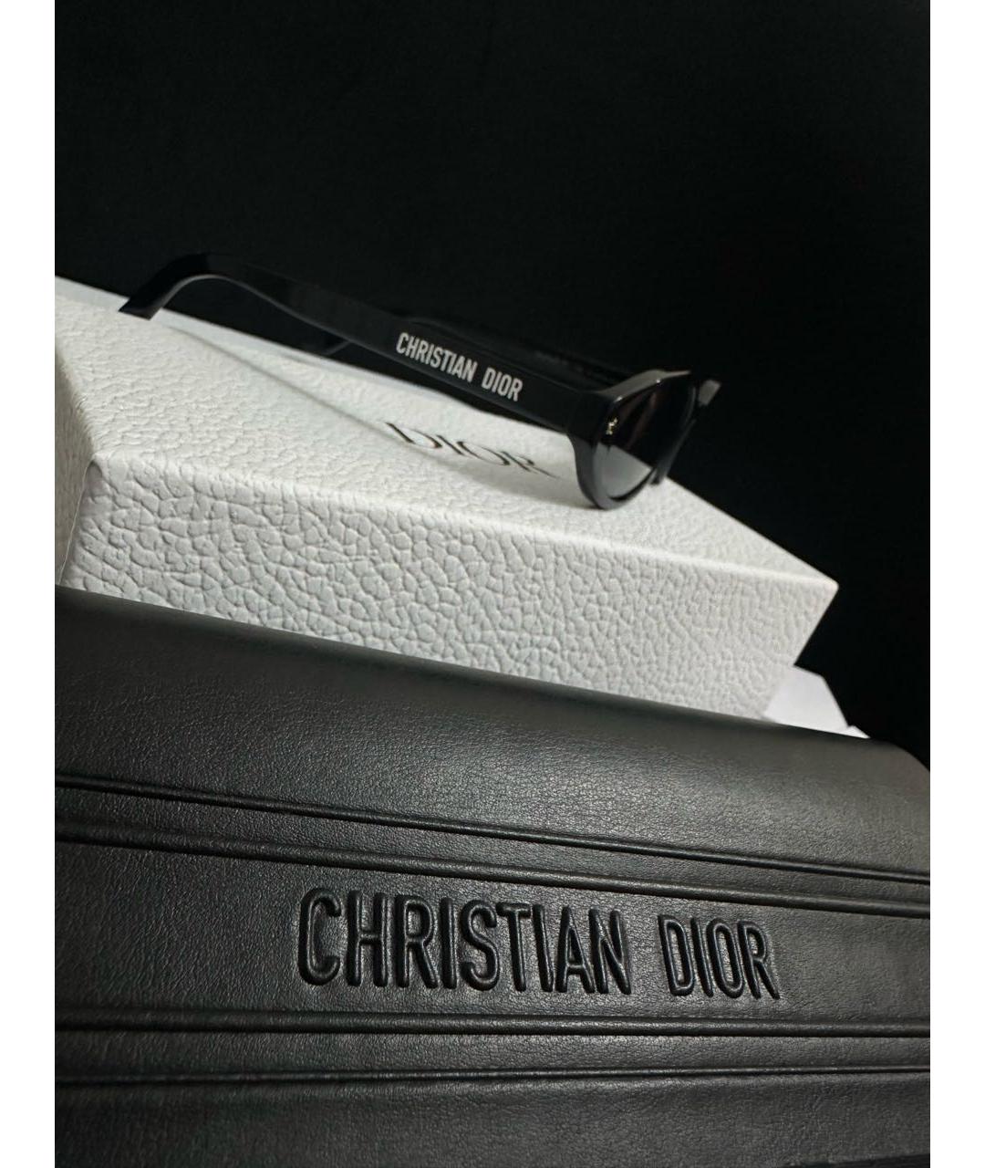 CHRISTIAN DIOR Черные пластиковые солнцезащитные очки, фото 6
