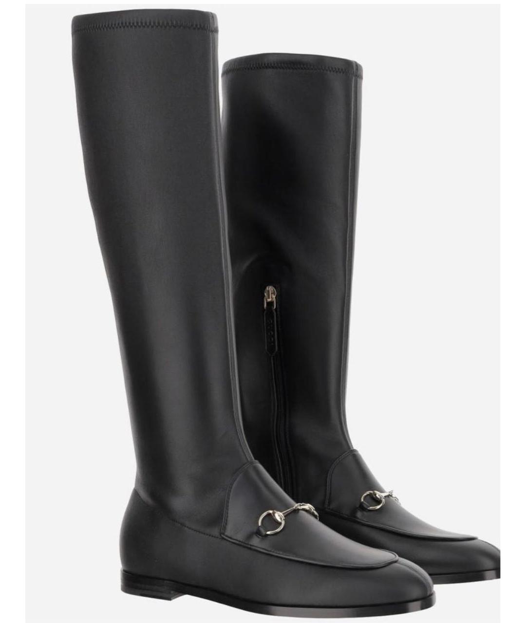 GUCCI Черные кожаные сапоги, фото 2