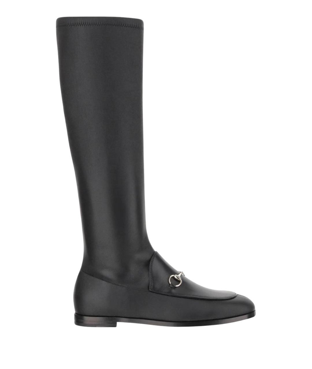 GUCCI Черные кожаные сапоги, фото 1