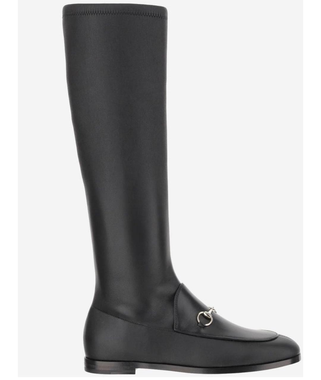 GUCCI Черные кожаные сапоги, фото 4