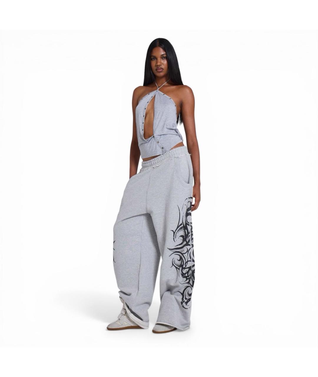 JADED LONDON Серые хлопковые спортивные брюки и шорты, фото 2