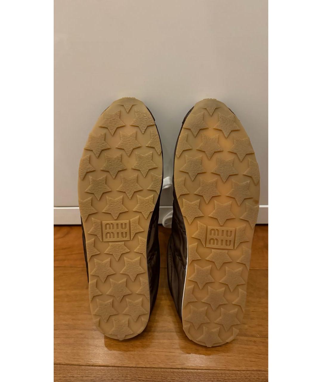 MIU MIU Коричневые текстильные кеды, фото 6