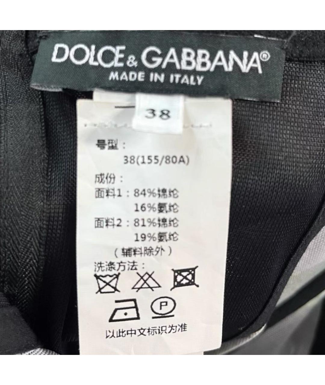 DOLCE&GABBANA Черное хлопковое коктейльное платье, фото 4