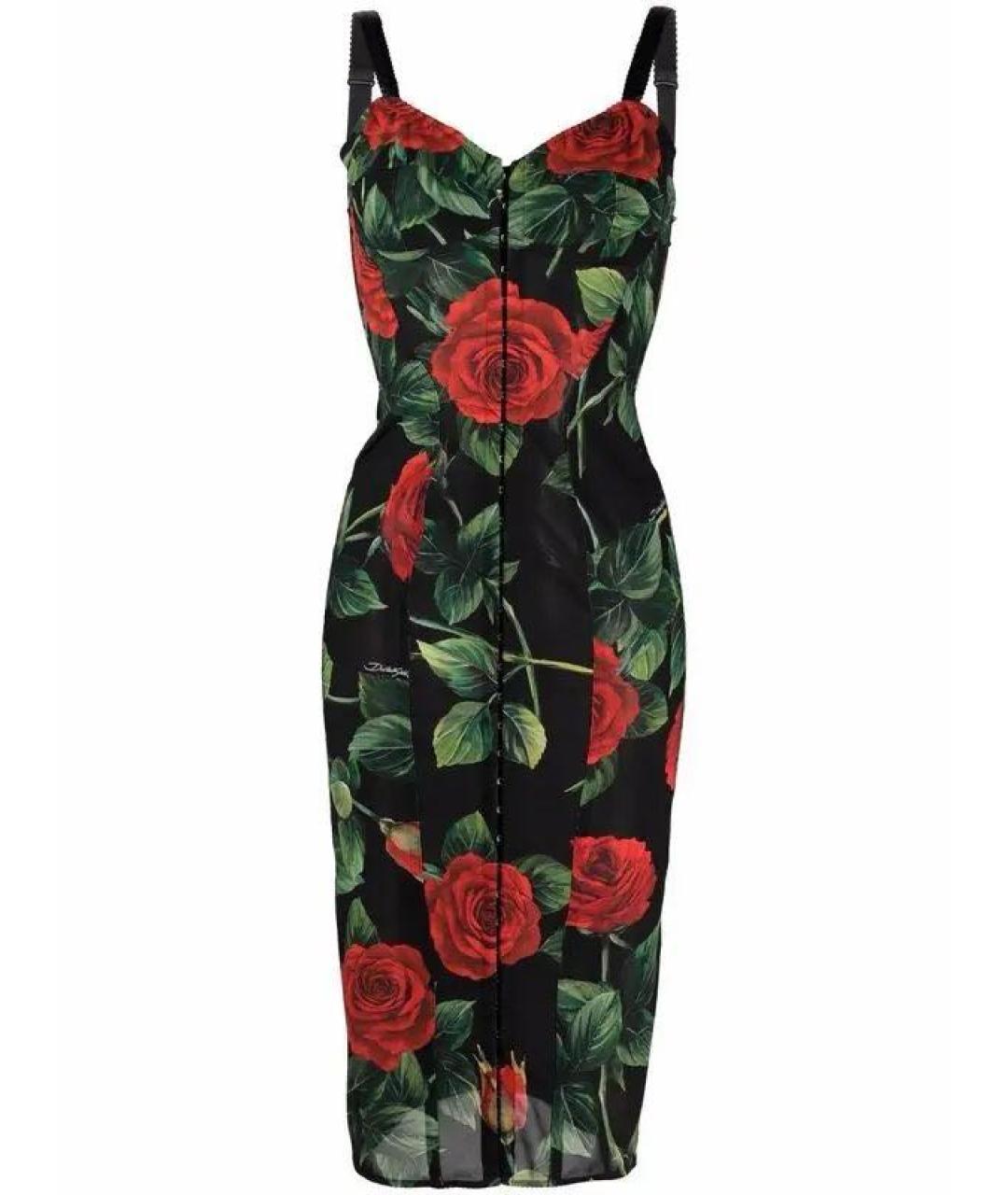 DOLCE&GABBANA Черное хлопковое коктейльное платье, фото 1