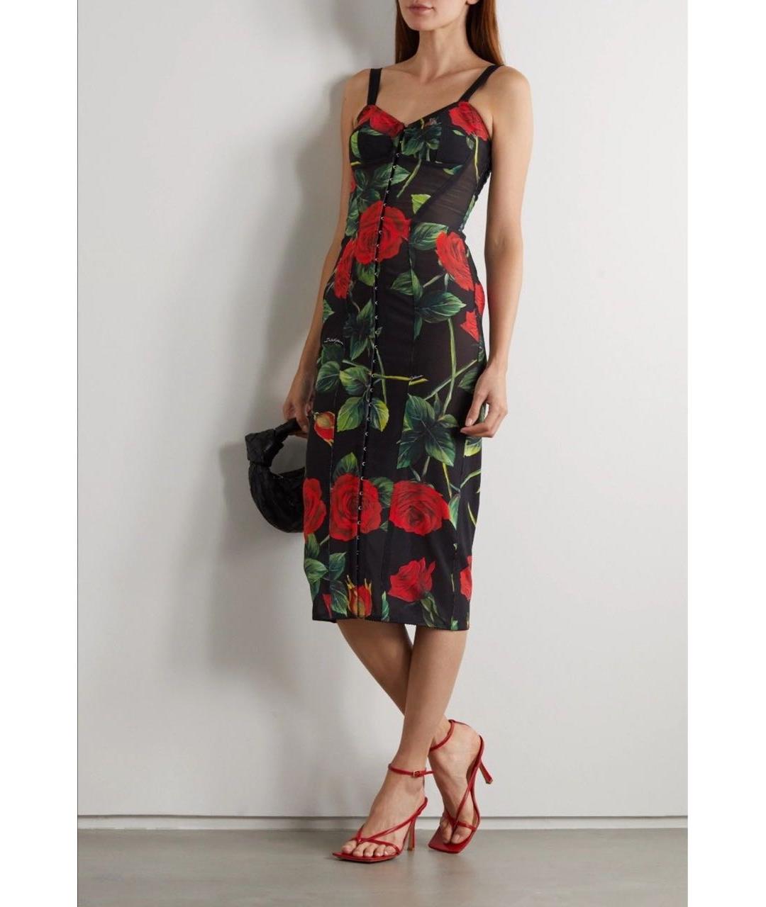 DOLCE&GABBANA Черное хлопковое коктейльное платье, фото 2