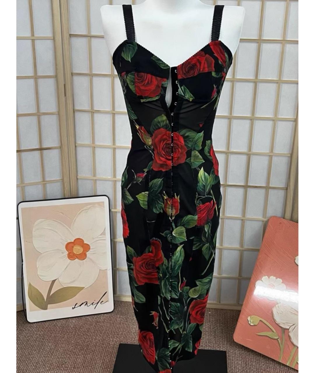 DOLCE&GABBANA Черное хлопковое коктейльное платье, фото 3