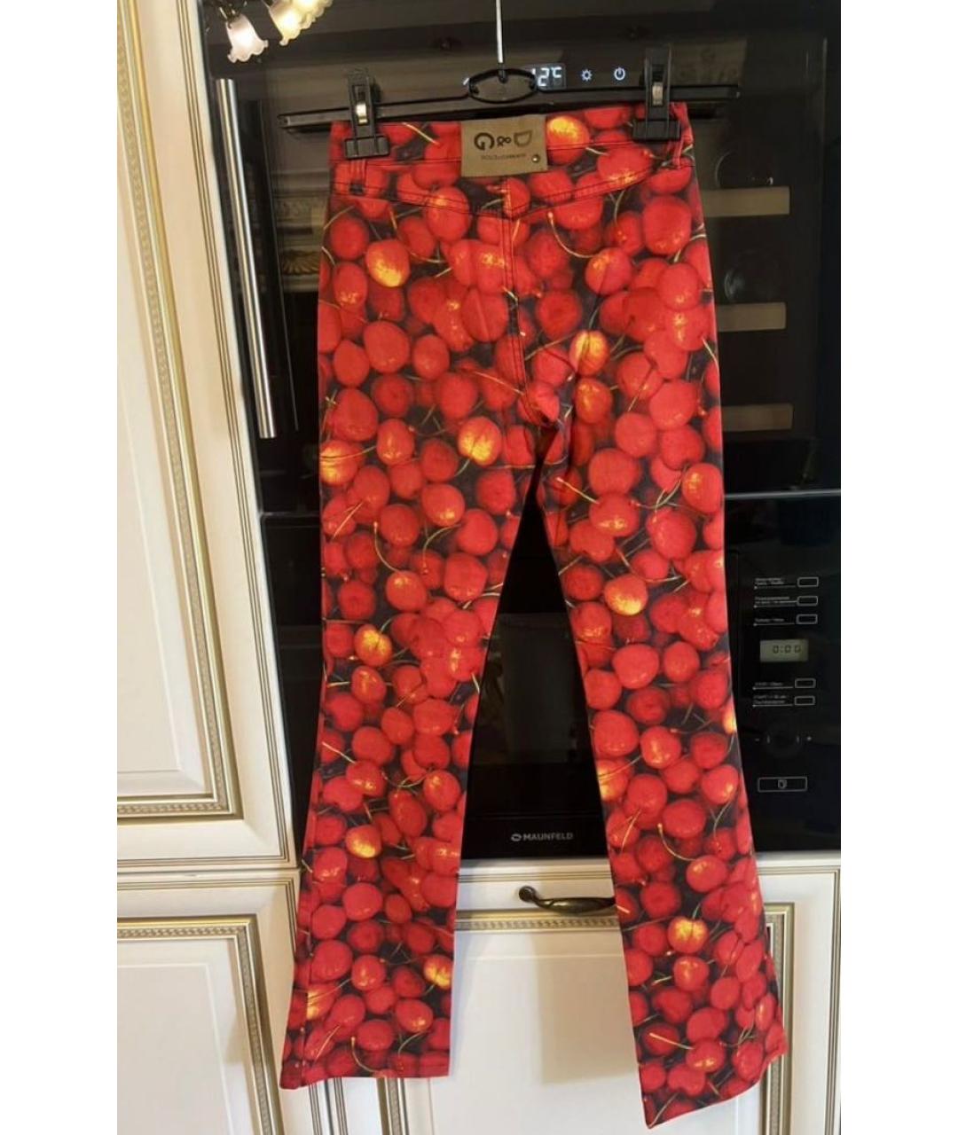 DOLCE&GABBANA Бордовые хлопко-эластановые джинсы клеш, фото 2