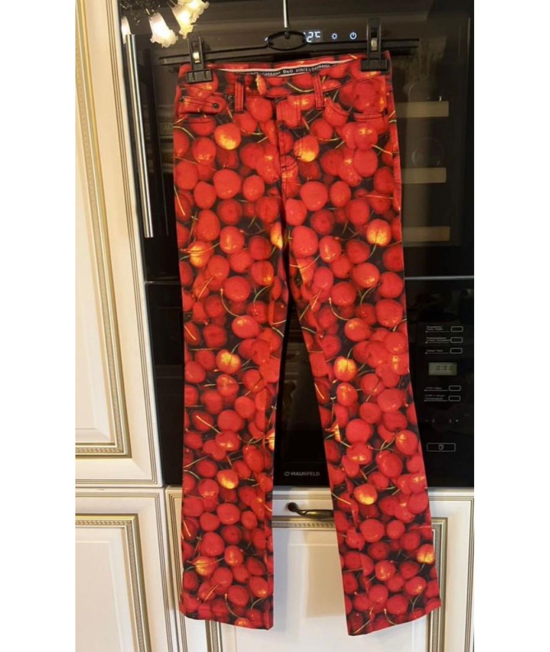 DOLCE&GABBANA Бордовые хлопко-эластановые джинсы клеш, фото 7