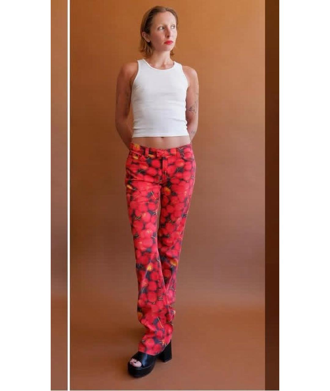 DOLCE&GABBANA Бордовые хлопко-эластановые джинсы клеш, фото 3