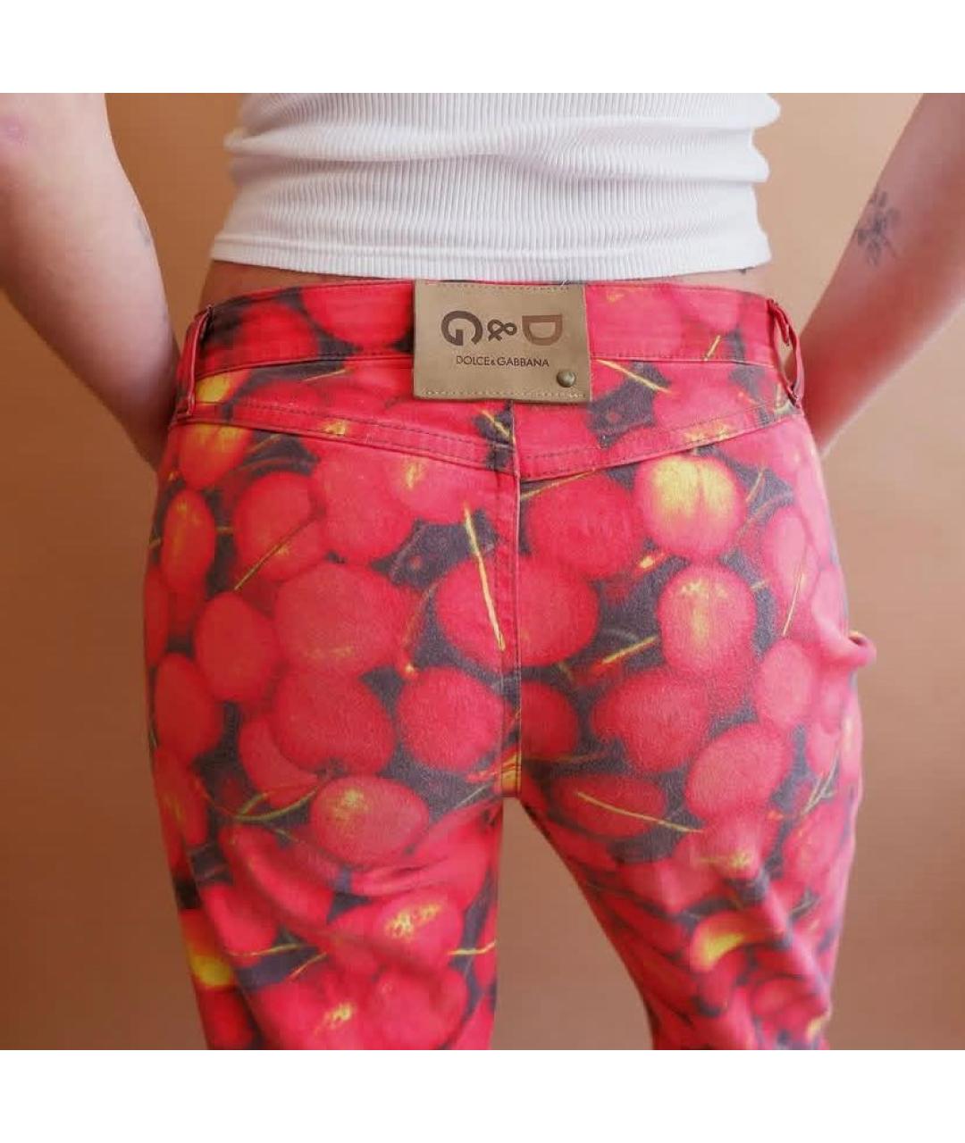 DOLCE&GABBANA Бордовые хлопко-эластановые джинсы клеш, фото 6
