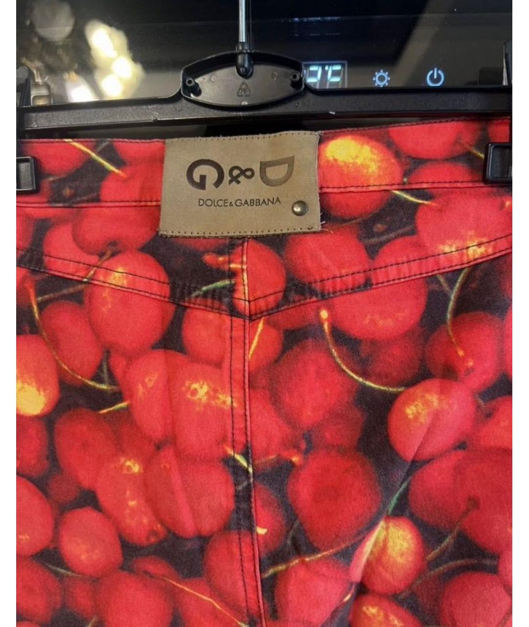 DOLCE&GABBANA Бордовые хлопко-эластановые джинсы клеш, фото 4