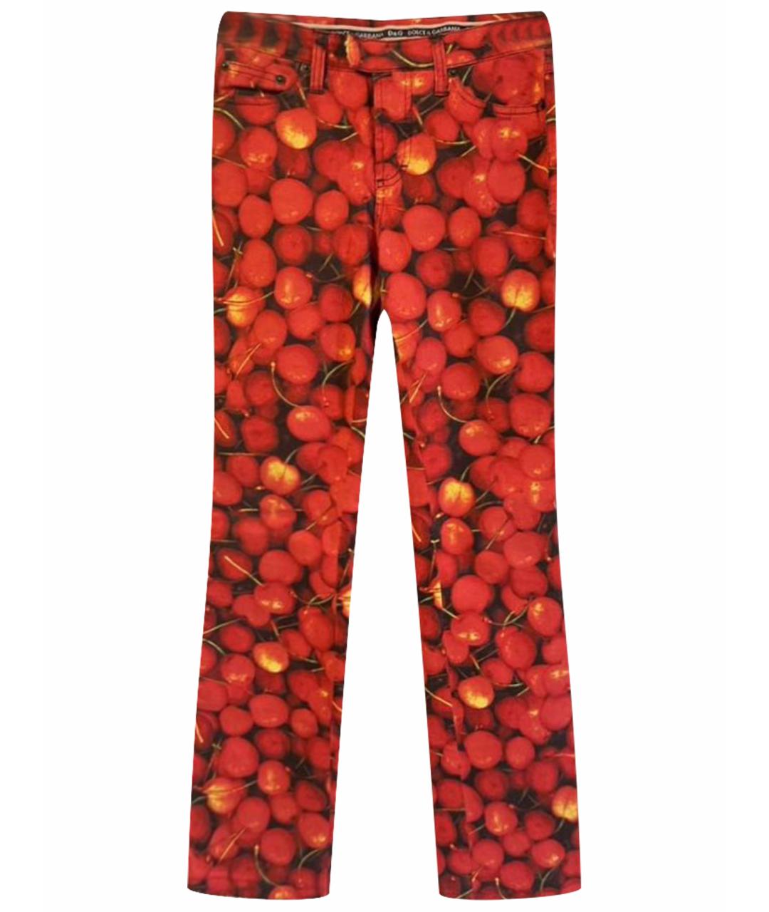 DOLCE&GABBANA Бордовые хлопко-эластановые джинсы клеш, фото 1