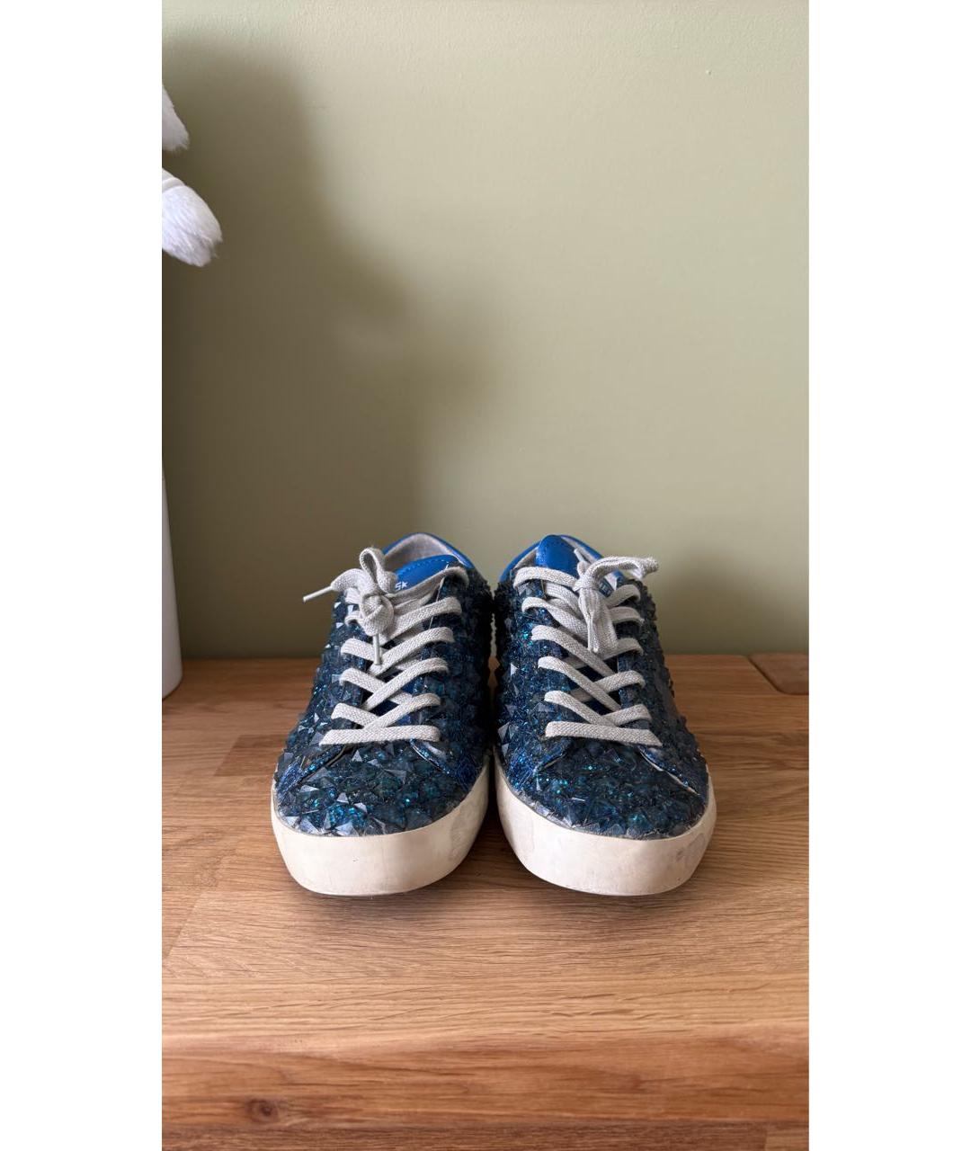 GOLDEN GOOSE Синие текстильные кеды, фото 2
